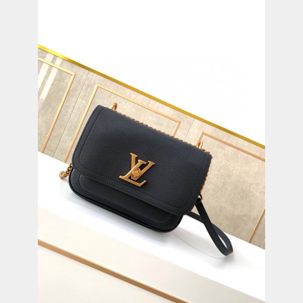 Replica Louis Vuitton Lockme Chain PM Bag In Griege Leather M57072